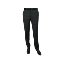 Mens MANTONI Flat Front Pants 100% Wool Super 140's Classic Fit 46306-3 Charcoal image 6