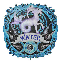Elemental Water Nation Capricorn Ram Dragon Triple Moon Symbol Wall Decor - £50.99 GBP