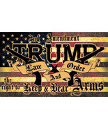 Trump Law &amp; Order 2nd Amendment 2024 President Flag USA America 3x5 FT M... - $25.00