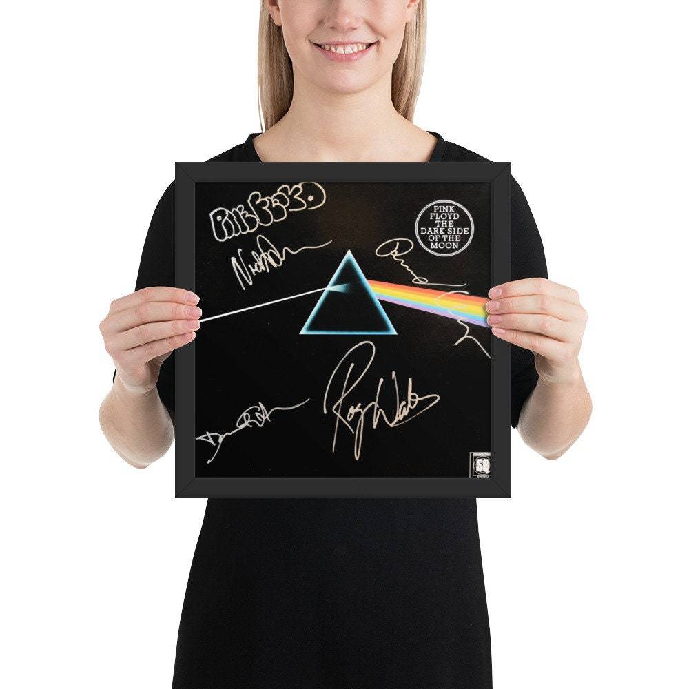 Pink Floyd FRAMED signed REPRINT The Dark Side Of The Moon album- Framed... - $79.00