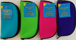 Soft Polyester Sunglass Cases w Zipper Eyeglasses S19, Select: Bright Color - £2.39 GBP