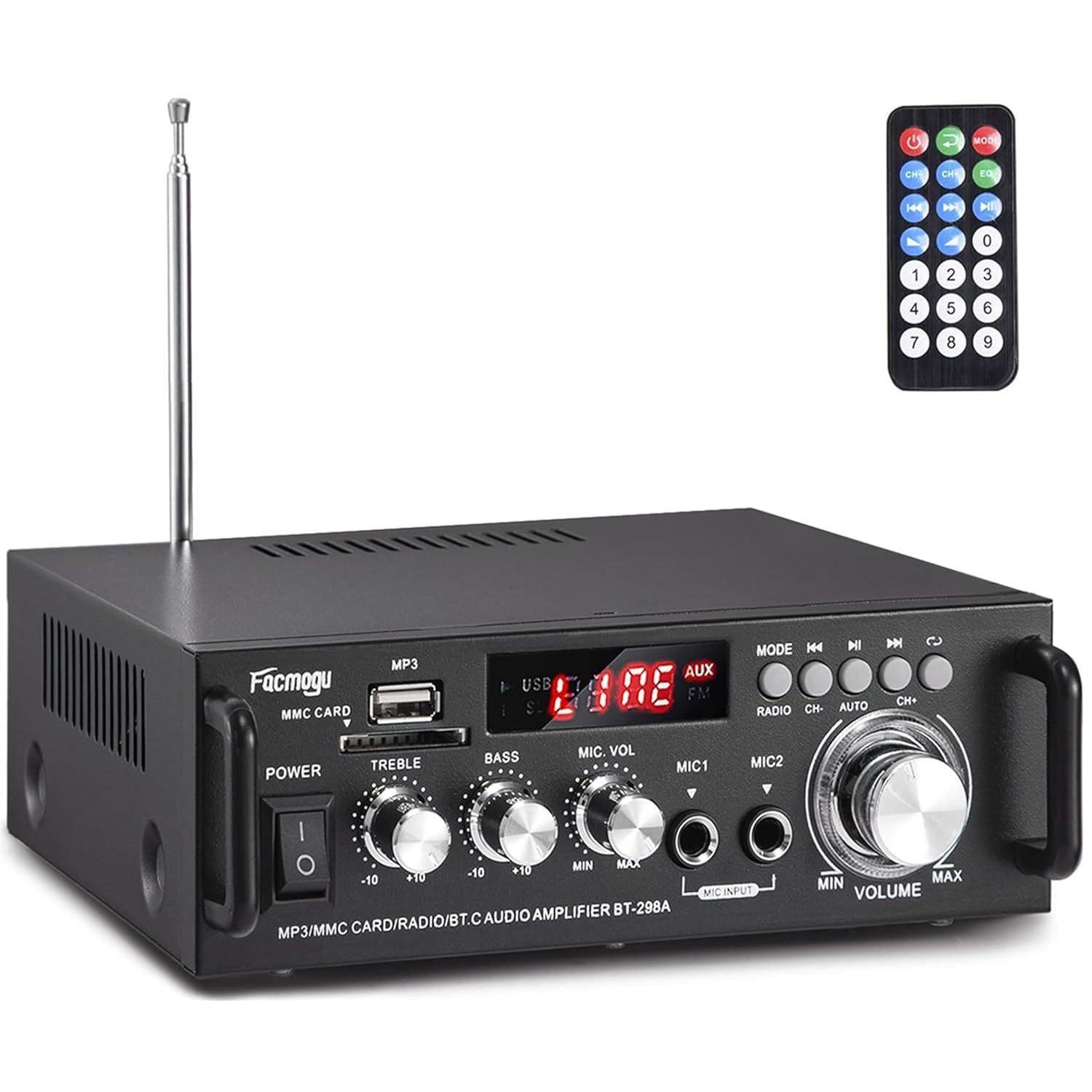 298A Max 300Wx2 Wireless Bluetooth 5.0 Stereo Audio Amplifier, Rms 40Wx2 Power A