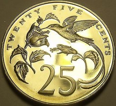 Rare Proof Jamaica 1978 25 Cents~Only 6,058 Minted~Streamer-Tailed Hummi... - $13.71
