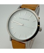 The Horse Quartz Watch Men 30m Silver White Leather Japan Analog New Bat... - $28.49