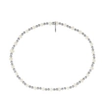Sweet Chic White Freshwater Pearl Charm Sterling Silver Elastic Bracelet - $15.93