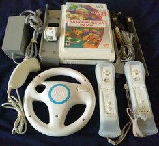 Nintendo Wii Console Bundle - Complete With 2 Controls, Nunchuck, Steeri... - $98.99