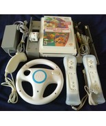 Nintendo Wii Console Bundle - Complete With 2 Controls, Nunchuck, Steeri... - $98.99