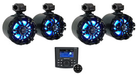 Rockville RGHR45 4 Zone Marine Receiver w/Bluetooth+(4) Black LED Tower ... - £640.30 GBP
