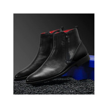 Men TAYNO Chelsea Chukka Soft Comfortable Leather Zip up Boot Coupe Black image 10