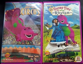 Barney Dinosaur VHS Lot of Two (2) -- Rhyme Time Rhythm &amp; Super Singing Circus - £10.11 GBP