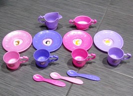Disney PRINCESS Pretend Dishes Dinnerware Tea Party Set Plates/Saucers Cups - £23.91 GBP