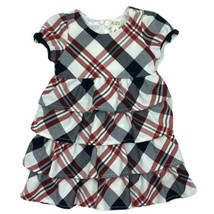 The Childrens Place Holiday Dress Baby Girl 24M Plaid Red Black Ruffle Tiered - £15.80 GBP