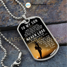 Mother and Son Dog Tag Birthday Gift for Son Love Dad You Will Never Lose -D365 - $37.00+