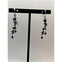 Vintage 925 Sterling Silver Multi Color Gem Earrings - $39.85