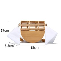 New trendy bamboo woven bag shoulder bag woven rattan bag outdoor straw woven bag beach thumb200