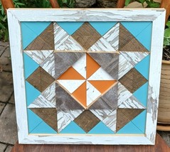 Wood Quilt - Features Barn Wood with Chippy Paint - £47.40 GBP