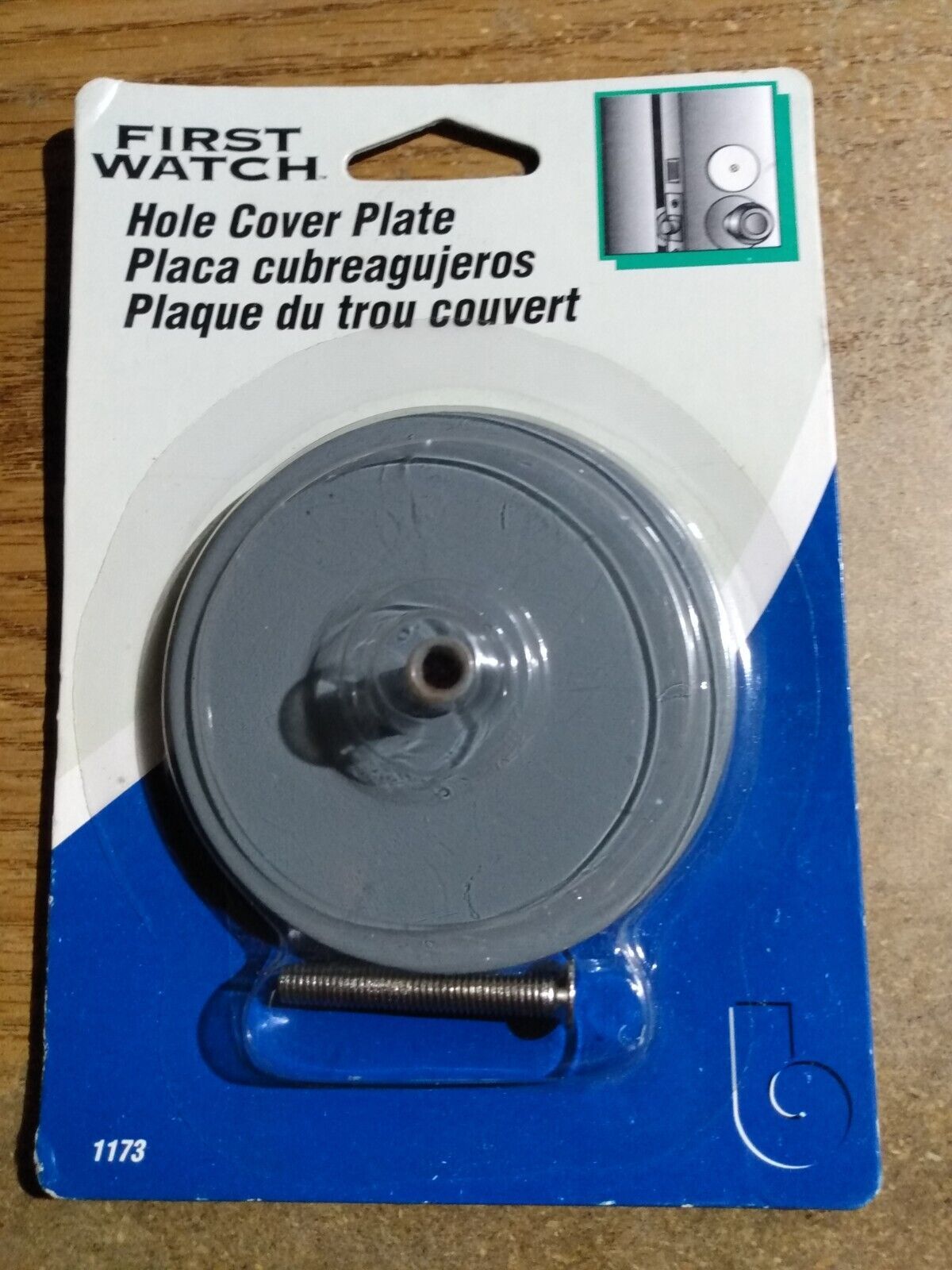 FIRST WATCH Doorknob Hole Cover Plate #1173 for 1 3/8 to 2&quot; doors Gray P... - $3.00