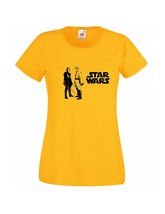 Womens Star Wars T-Shirt; Obi Wan Kenobi & Anakin Skywalker with saber Tshirt - £19.77 GBP