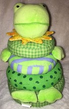 Rich Frog Little Stacker Frog Green Stacking Activity Toy Cloth Stuffed Rattle - £8.59 GBP