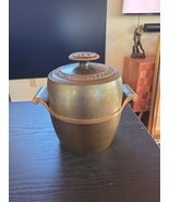 Vintage Hyde Park Mid Century Copper Tone Ice Bucket W/M Monogram Champagne - $562.19 MXN