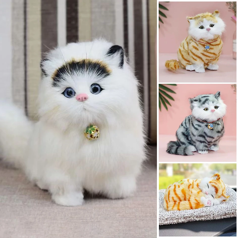 Cute Cloth Pad Plush Cats with Sound Simulation Mini Cat Toy Children Birthday - £16.57 GBP+