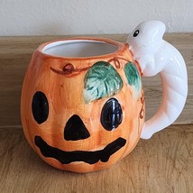 K&#39;s Collection Halloween Jack O Lantern Pumpkin &amp; Ghost Ceramic Planter ... - $8.97