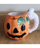 K&#39;s Collection Halloween Jack O Lantern Pumpkin &amp; Ghost Ceramic Planter ... - €7,64 EUR