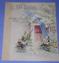 Rust Craft Father&#39;s Day Greeting Card Vintage 1947 Husband Ribbon Bow Scrapbook - £11.79 GBP