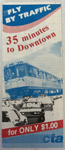 CTA Chicago Train Map Vintage Pamphlet Brochure “Fly by Traffic” - £19.28 GBP