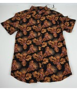 Buffalo David Bitton Simad Leaf Print Slim Fit Shirt Dusty Orange-Medium - $41.14 CAD