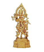 Krishna - Big Size - Brass Radha Idol Statue Sculpture (Krishna Antique) 13" - $182.07
