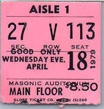 The Tubes Concert Ticket Stub Avril 18 1979 Detroit Michigan - $51.41