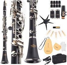 YANASON B Flat Clarinet with 2 Barrels, Case, Stand, Strap, Reeds,8 Pads, 2 - £102.38 GBP