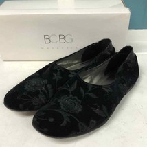 BCBG MaxAzaria CHUTNEY black velvet floral embroidered flats women’s siz... - $35.38
