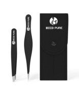 Ecco Pure Slant Tip and Pointed Tip Tweezers Set for Women &amp; Men Stainle... - $20.48 CAD