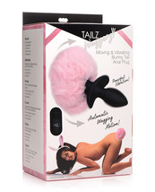 Tailz Waggerz Moving &amp; Vibrating Bunny Tail Anal Plug W/remote - Pink/black - £55.21 GBP