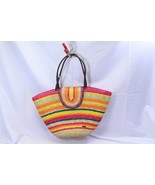 Straw Shoulder Bag Beach Rainbow Sun N Sand  Womens Tote Bag - $14.69