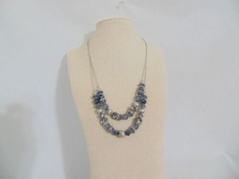 I.N.C 20&quot; w 1 &quot; Silver Tone Two Strand Beaded Necklace A190 - £10.50 GBP