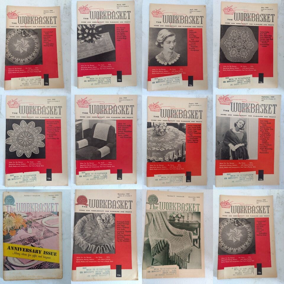 1959 11 Issues of  The Workbasket Home &amp; Needlecraft  Booklets - $7.91