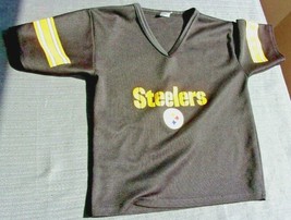 PITTSBURGH STEELERS IRON CURTAIN VINTAGE 1989 BLACK FOOTBALL JERSEY YOUT... - $18.62