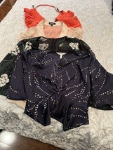 Lot of 4 Tops BCBG and bebe Silk and Polyester EUC Work Side zip EUC - $48.51