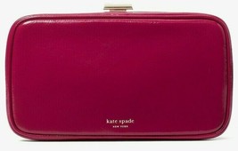 NWB Kate Spade Tonight Crinkle Patent Leather X-body Raspberry Clutch Gift Bag Y - £58.69 GBP