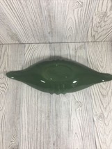 Vintage Rare Red Wing Pottery Green Condiment Console Dish #1382 Mcm - £21.59 GBP