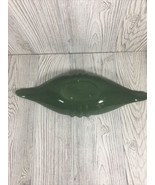 VINTAGE RARE RED WING POTTERY GREEN CONDIMENT CONSOLE DISH #1382 MCM - £21.49 GBP