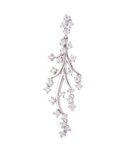 Rhodium-plated .925 Silver lab-created Diamond Branch Necklace/Earring Set - £40.51 GBP+