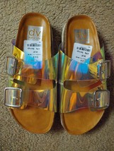 DV By Dolce Vita WMS 6 Cresley Shimmer Flatform Footbed Sandals Flats SIZE 6 - £15.89 GBP