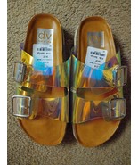 DV By Dolce Vita WMS 6 Cresley Shimmer Flatform Footbed Sandals Flats SI... - $375.01 MXN
