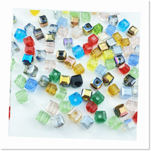 100pcs Crystal Gl Cube Beads 6mm - High-Quality Square Gl Beads for DIY Jewelry - $27.71