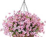 Artificial Hanging Flowers in Basket for Porch Lawn Garden Decor,12 Inch... - $56.99