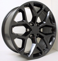 GMC 22&quot; Satin Black Snowflake Wheels Rims For 2000-2024 Sierra Yukon Den... - £824.21 GBP